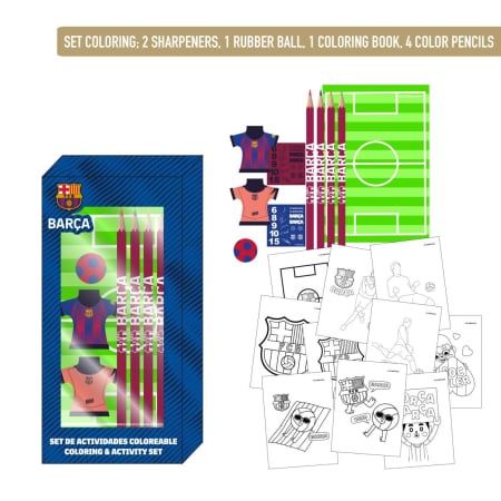 Totul pentru scoala - Set de papetărie colorat FC Barcelona pentru copii