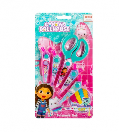 Totul pentru scoala - Set foarfeca Gabby's Dollhouse, 5 lame interschimbabile