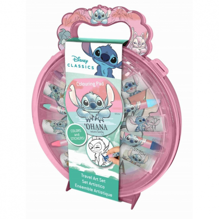 Jocuri si jucarii - Set gentuta de colorat cu stickere, Lilo & Stitch