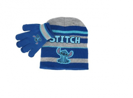 Imbracaminte si incaltaminte copii - Set iarna, caciula si manusi Lilo & Stitch