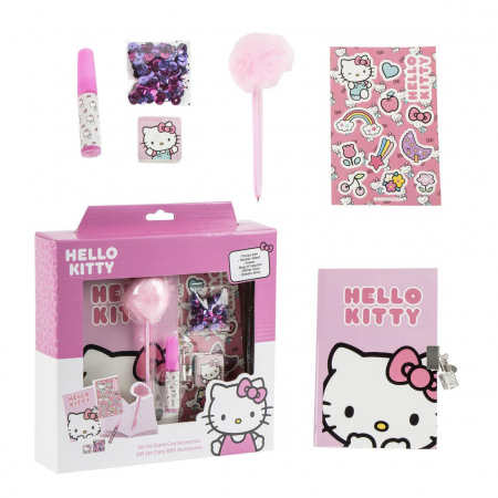 Totul pentru scoala - Set Jurnal 6 accesorii Hello Kitty