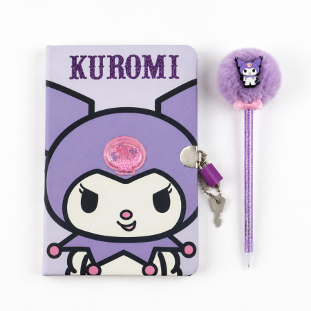 Totul pentru scoala - Set jurnal cu cheita plus pix, Hello Kitty Kuromi