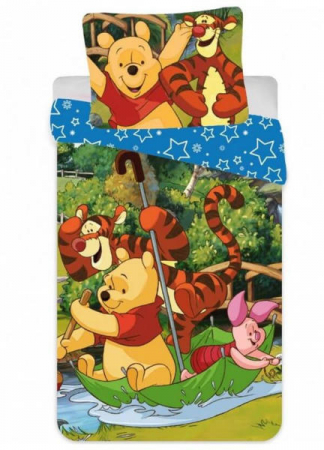 Home&Deco - Set Lenjerii de pat copii, Winnie the Pooh 2 piese 90x140, 40x55 cm