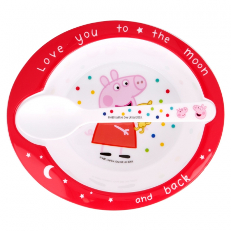 Set mic dejun 2 piese, castron si lingurita, Peppa Pig Baby [1]