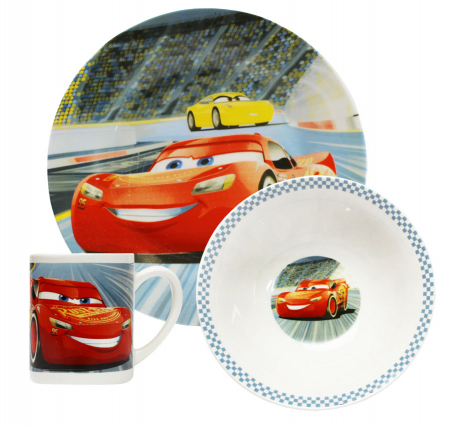 Cani, pahare si accesorii bebe - Set mic dejun 3 piese ceramica Cars