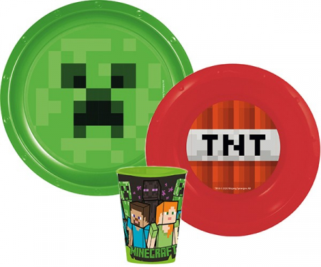 Cani, pahare si accesorii bebe - Set mic dejun 3 piese Minecraft TNT
