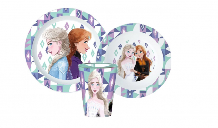 Articole hranire bebelusi - Set mic dejun 3 piese Frozen Ice Magic