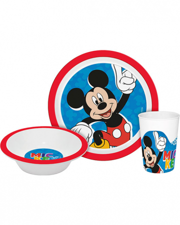 Accesorii hranire - Set mic dejun melamina 3 piese Mickey Mouse Disney