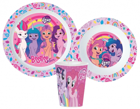 Articole hranire bebelusi - Set mic dejun plastic 3 piese My Little Pony