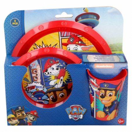 Articole hranire bebelusi - Set mic dejun plastic 3 piese Paw Patrol boys