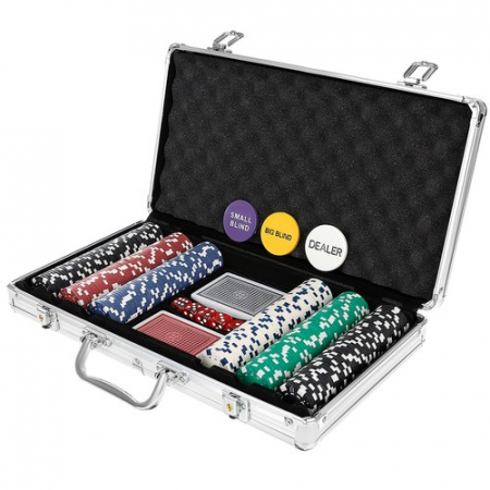 Jocuri si jucarii - Set Poker Texas 300, jetoane si carti, cutie metalica