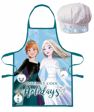 Joaca si timp liber - Set sort si boneta de bucatar Frozen Christmas 52x42 cm