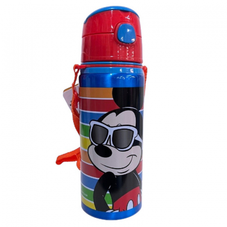 Sticla apa aluminiu cu pai si maner, Mickey Mouse, 600 ml [1]