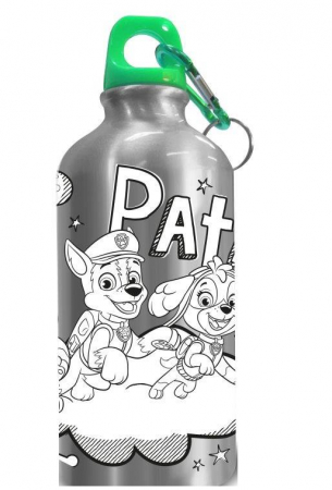 Cani, pahare si accesorii bebe - Sticla apa aluminiu de colorat Paw Patrol 500 ml