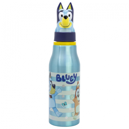 Sticle - Sticla apa aluminiu, Bluey figurina, 690 ml