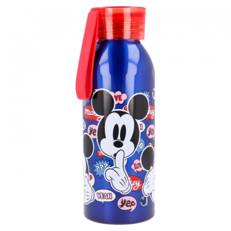 Accesorii hranire - Sticla apa aluminiu Mickey Mouse Thing cu maner silicon 560ml