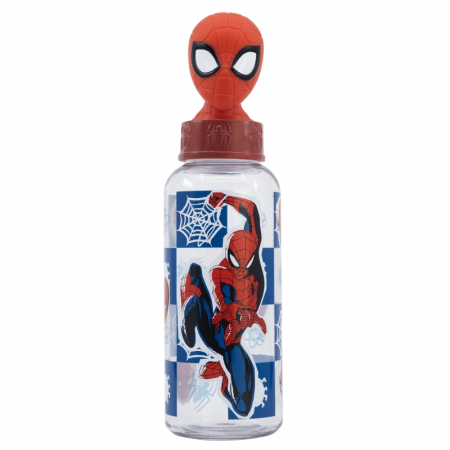 Accesorii hranire - Sticla apa copii Spiderman figurina, Plastic, 560 ml