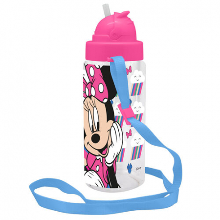 Accesorii hranire - Sticla apa din tritan cu snur, Minnie Mouse Rainbow 500ml