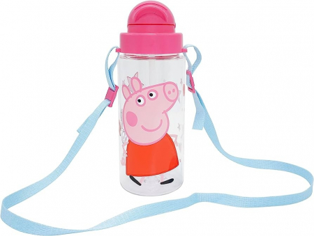 Accesorii hranire - Sticla apa din tritan cu snur, Peppa Pig 500 ml