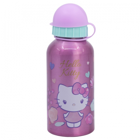 Accesorii hranire - Sticla apa Hello Kitty, aluminiu 400 ml