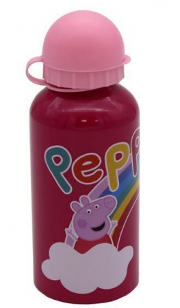 Accesorii hranire - Sticla apa Peppa Pig aluminiu Rainbow 400 ml