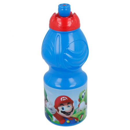 Cani, pahare si accesorii bebe - Sticla plastic pentru apa Super Mario Bros 400ml