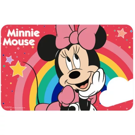 Accesorii hranire - Suport farfurie pentru servit masa Minnie Mouse, Rainbow