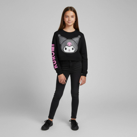 Bluze copii - Top bluza maneca lunga cu design Hello Kitty Kuromi