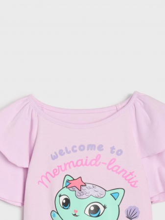 Tricou bumbac, maneca scurta cu volane, Gabby's Dollhouse [1]