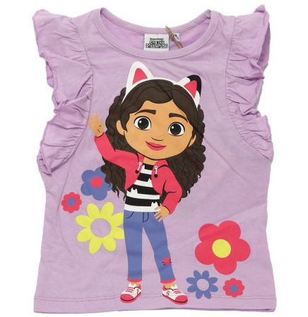 Imbracaminte si incaltaminte copii - Tricou bumbac maneca scurta Gabby's Dollhouse Flowers
