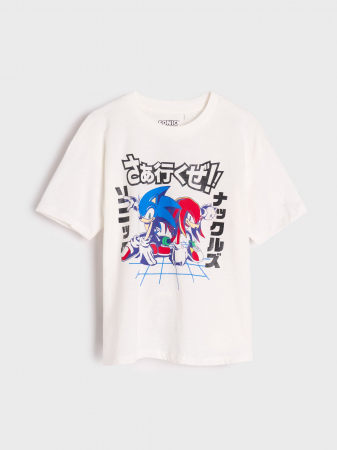 Imbracaminte si incaltaminte copii - Tricou bumbac maneca scurta Sonic si Knuckles