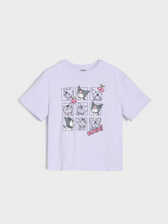 Tricouri copii - Tricou din bumbac cu maneca scurta Hello Kitty Kuromi