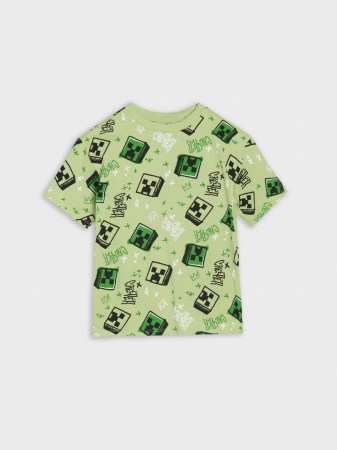 Tricouri copii - Tricou din bumbac cu maneca scurta Minecraft Creeper