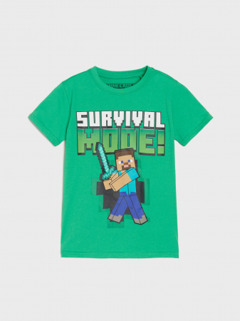 Tricouri copii - Tricou din bumbac cu maneca scurta Minecraft Survival Mode