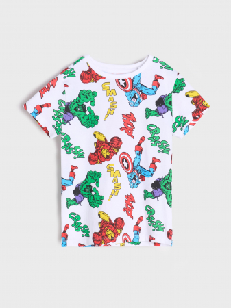 Imbracaminte si incaltaminte copii - Tricou din bumbac, maneca scurta Marvel Avengers
