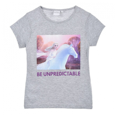 Tricouri copii - Tricou Frozen maneca scurta, Be unpredictable, gri