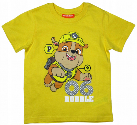 Tricouri copii - Tricou maneca scurta copii bumbac Paw Patrol Rubble