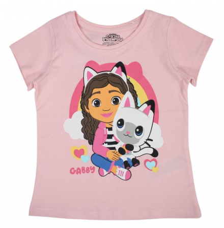 Imbracaminte si incaltaminte copii - Tricou maneca scurta copii Gabby's Dollhouse Inimioare