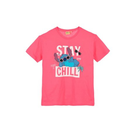 Tricouri copii - Tricou maneca scurta din bumbac, pentru copii Lilo & Stitch Stay Chill