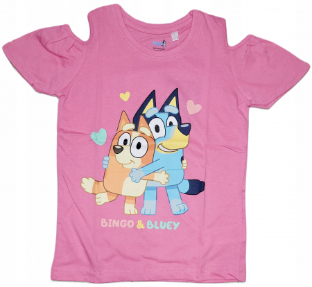 Tricouri copii - Tricou maneca scurta cu umeri goi Bingo si Bluey