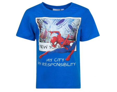 Tricouri copii - Tricou maneca scurta Spiderman Zzipp, albastru