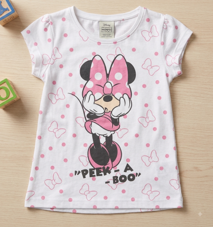 Tricouri si bluze copii - Tricou fete Minnie Mouse din bumbac organic