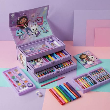 Joaca si timp liber - Trusa de colorat valiza Gabby's Dollhouse , 42 piese