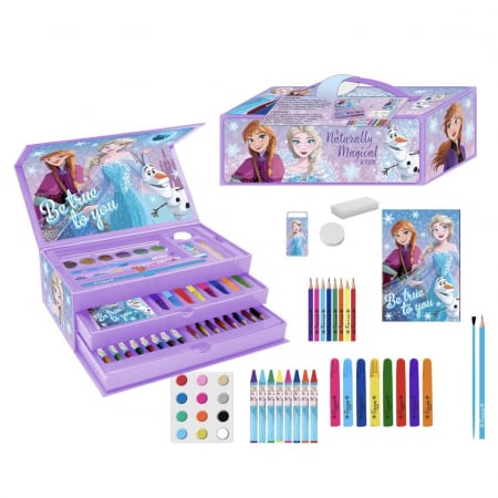 Jocuri si jucarii - Trusa de colorat valiza Frozen Magical, 42 piese