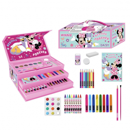 Jocuri si jucarii - Trusa de colorat valiza Minnie si Daisy, 42 piese