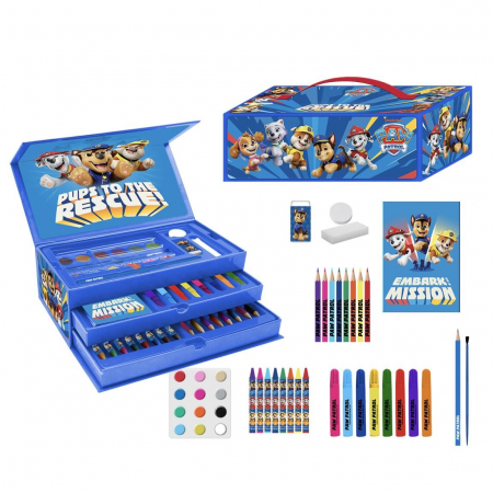 Joaca si timp liber - Trusa de colorat valiza Paw Patrol Rescue 42 piese