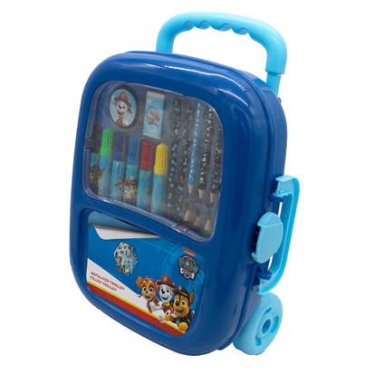 Joaca si timp liber - Trusa tip troler gradinita transparent Paw Patrol si accesorii, 32x24,5x10 cm