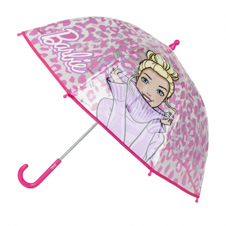 Umbrele - Umbrela de ploaie manuala pentru copii, Barbie, diametru 71 cm