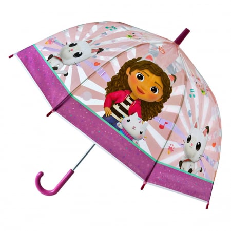 Umbrele - Umbrela de ploaie manuala pentru copii, Gabby's Dollhouse, diametru 69 cm