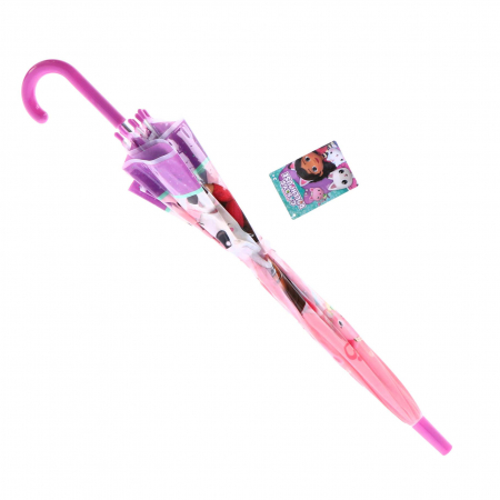 Umbrela de ploaie manuala pentru copii, Gabby's Dollhouse, diametru 69 cm [2]